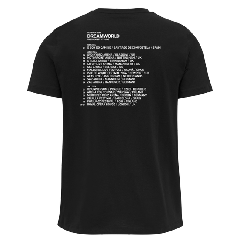 Dreamworld 2024 European Tour T-Shirt Black | Pet Shop Boys